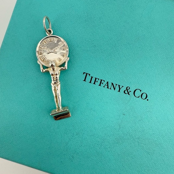 Tiffany & Co. Jewelry - RARE Tiffany & Co. Atlas Holding Clock Charm Sterling Silver
